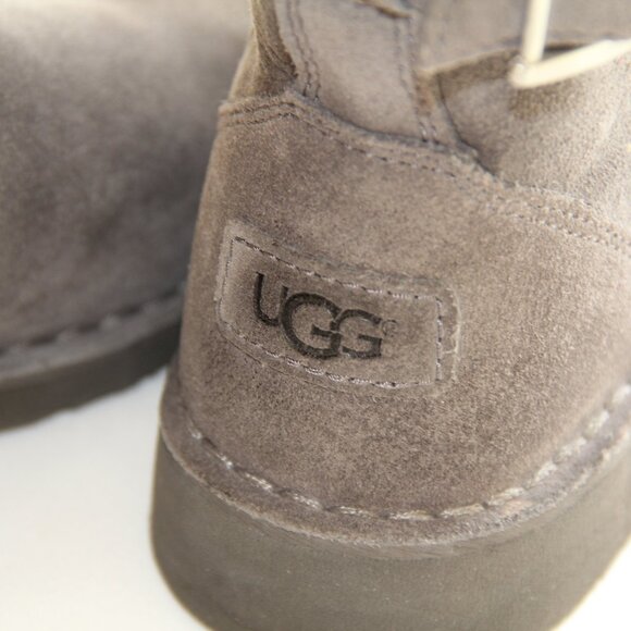 New without Tags Uggs Jannika Charcoal Suede Fur Cuff Booties Size 6. - Picture 5 of 13